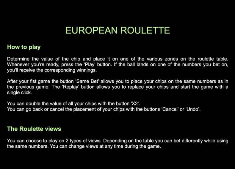 European Roulette 如何玩