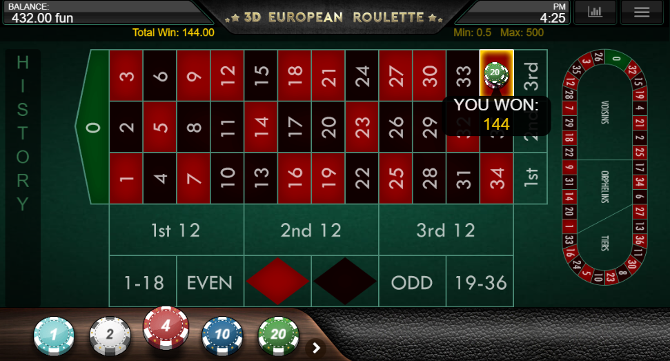 European Roulette Νίκη
