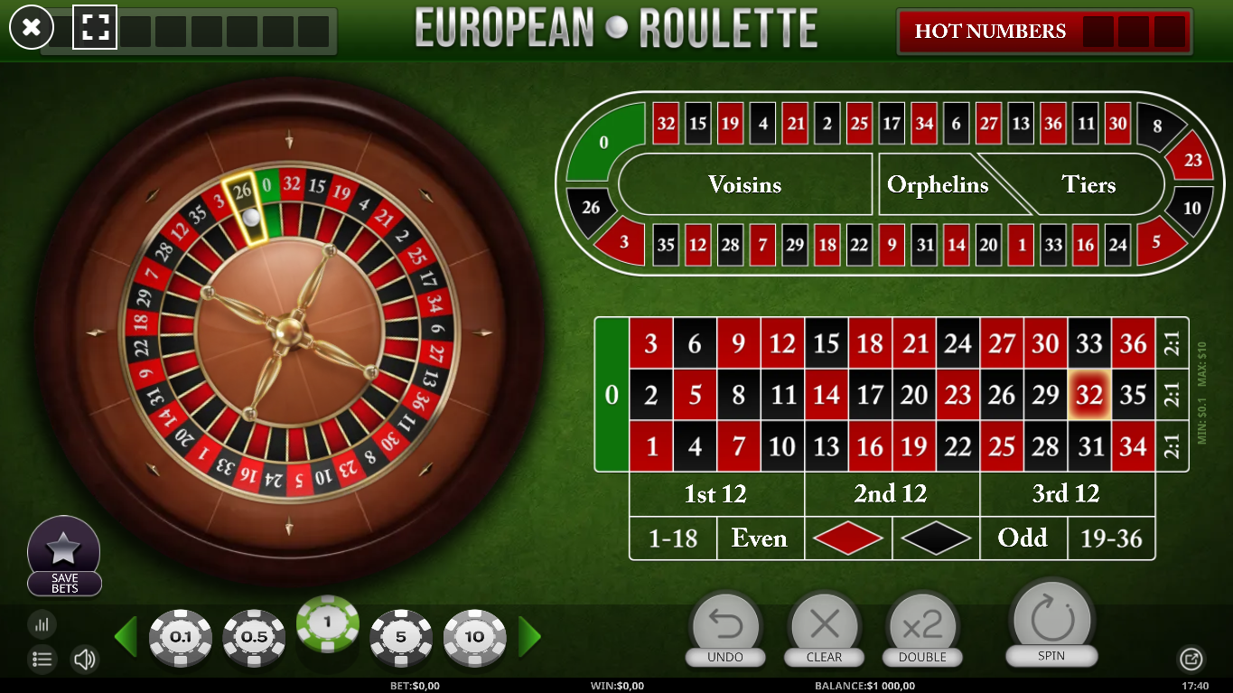 European Roulette par Isoftbet